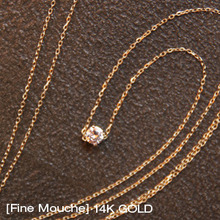 [Fine Mouche] 0.3ct 14k Gold Necklace 32&quot;