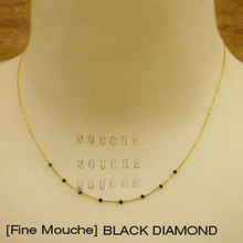 [Fine Mouche] Black Diamond 14k Gold Necklace