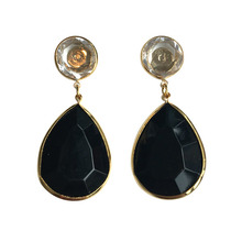 Crystal and Black Drop Earring