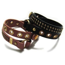 Gold Stud Leather Bracelet