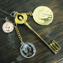 Key n Coins long necklace